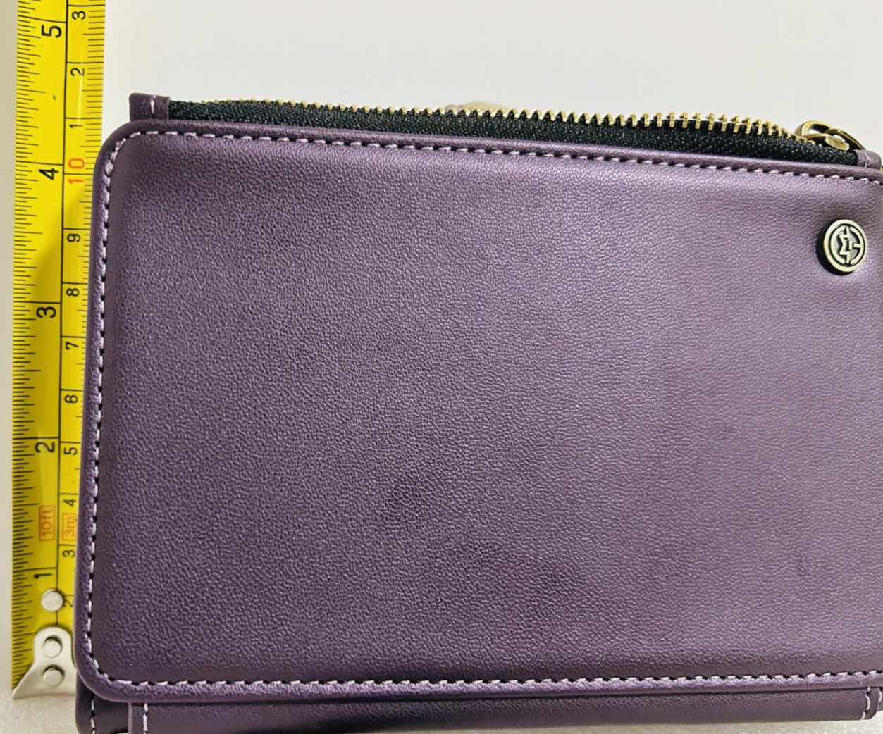 CaseMe Purple Leather Wallet Wristlet RFID Zip Around Clutch