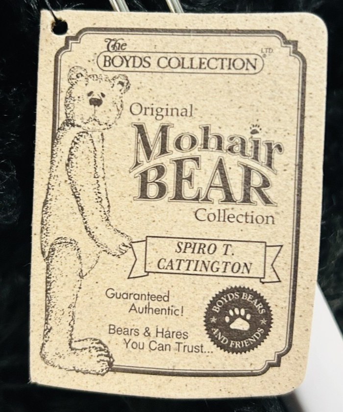 Boyds Mohair Bear Spiro T Cattington 16” Ltd Ed w Box