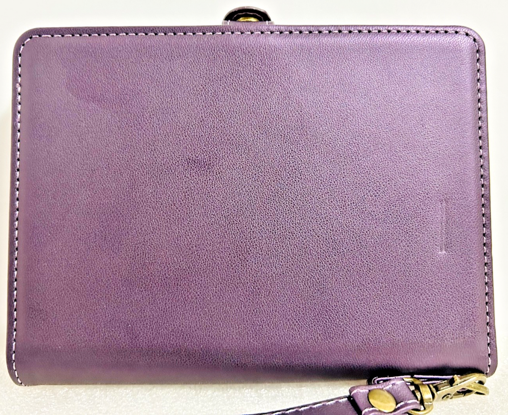 CaseMe Purple Leather Wallet Wristlet RFID Zip Around Clutch