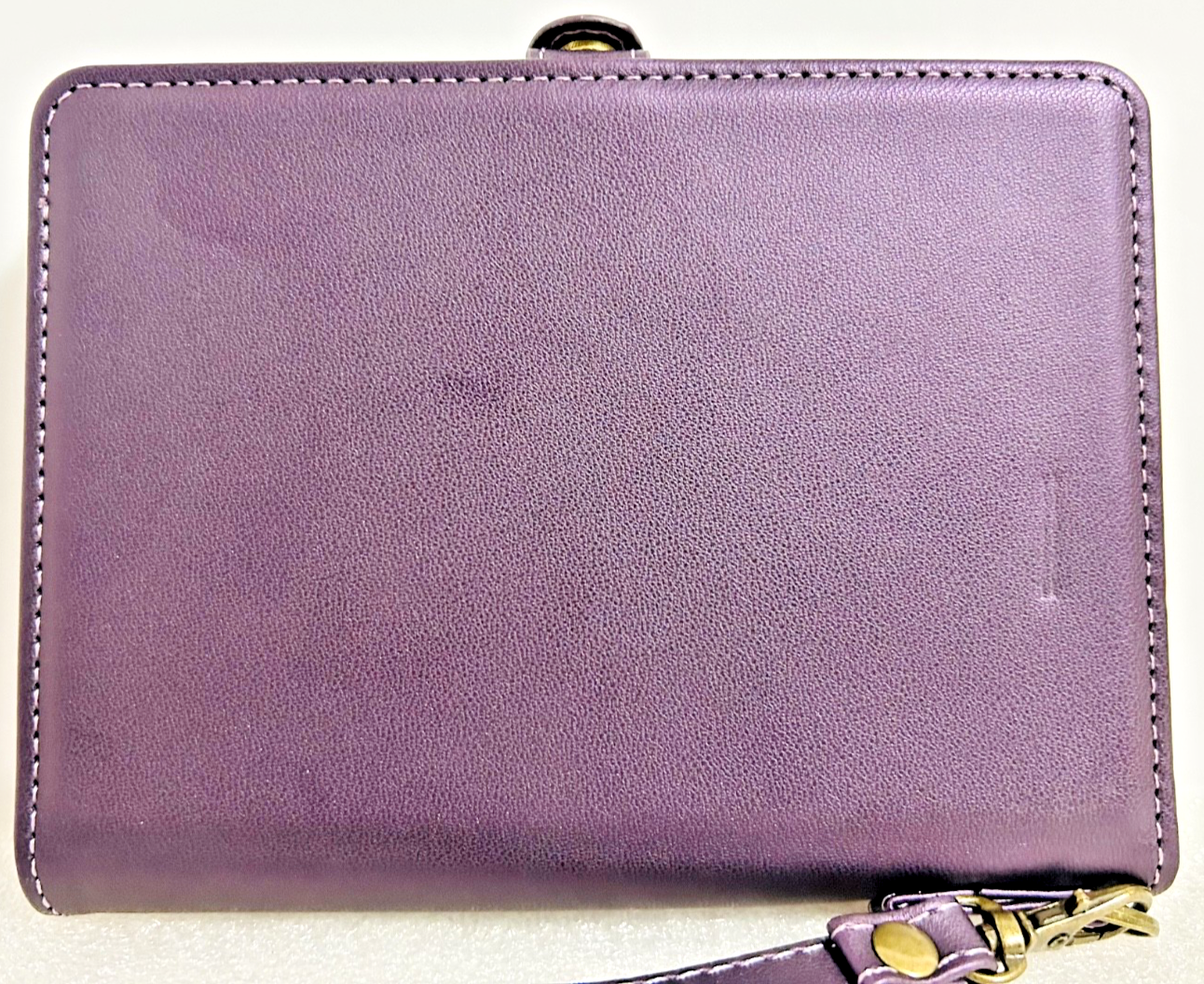 CaseMe Purple Leather Wallet Wristlet RFID Zip Around Clutch