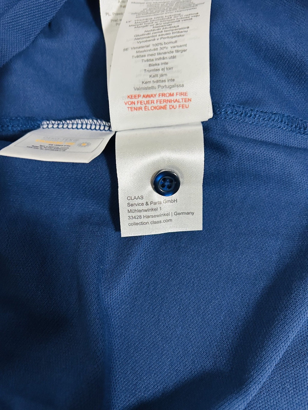 CLAAS Women’s Polo Shirt XL Blue 100% Cotton Logo NWT