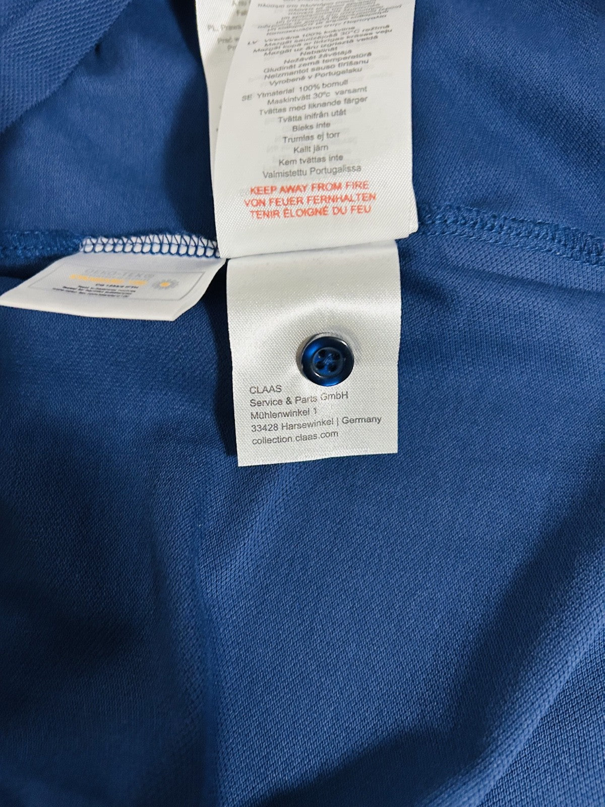 CLAAS Women’s Polo Shirt XL Blue 100% Cotton Logo NWT
