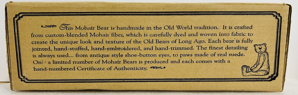 Boyds Mohair Bear Spiro T Cattington 16” Ltd Ed w Box