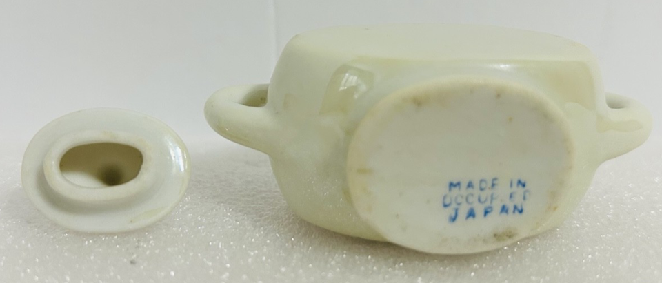 Vintage Occupied Japan Miniature Tea Set Blue Floral Teapot Cups Creamer