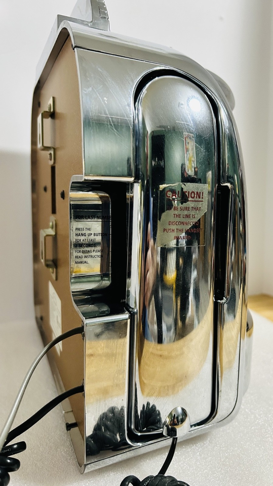 Vintage Chrome Diner Jukebox Style Push Button Telephone Wall Mount