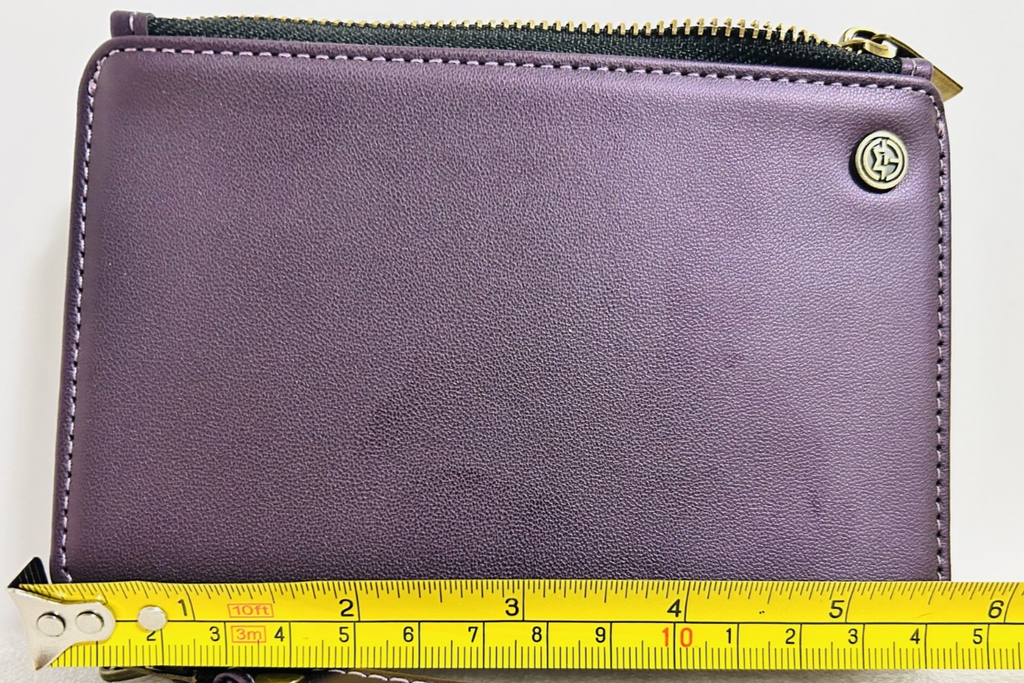 CaseMe Purple Leather Wallet Wristlet RFID Zip Around Clutch
