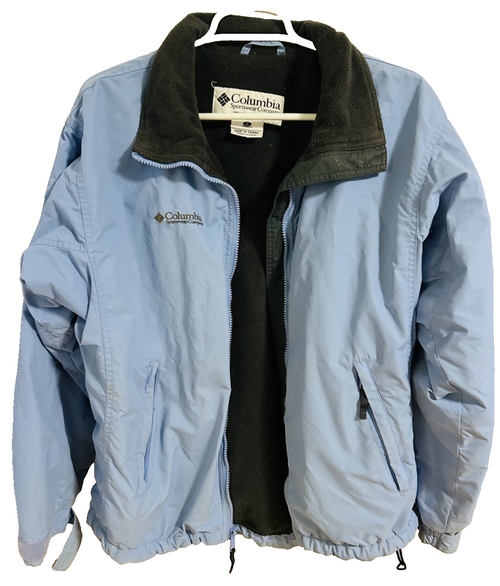 Columbia Womens S Blue Fleece Lined Jacket Zip Coat Outdoor