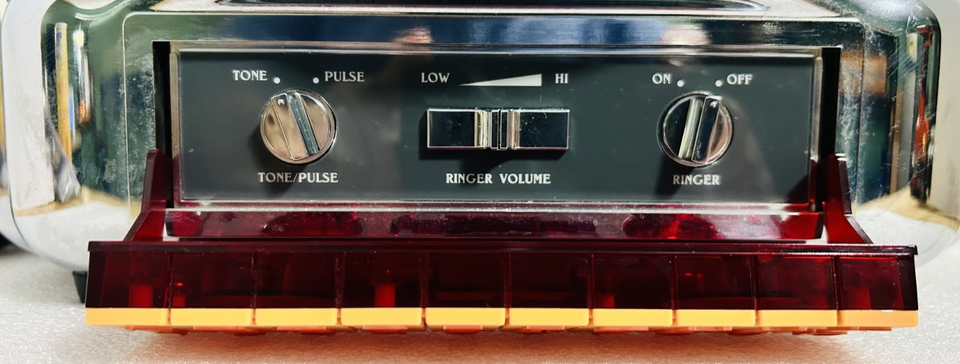 Vintage Chrome Diner Jukebox Style Push Button Telephone Wall Mount